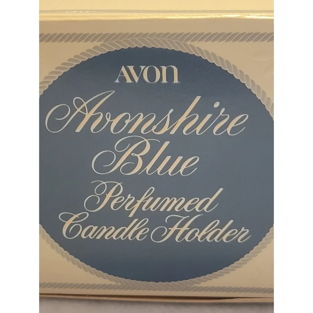 1970s VTG Avon‎ Avonshire Grecian Blue Candle Holder Wedgwood Style Blue w/ Box